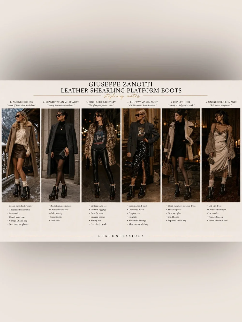Giuseppe Zanotti Leather Shearling Platform Ankle Boots | IT 38 / US 8